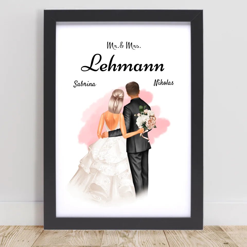 Mr und Mrs Geschenk Poster Brautpaar - Cantty