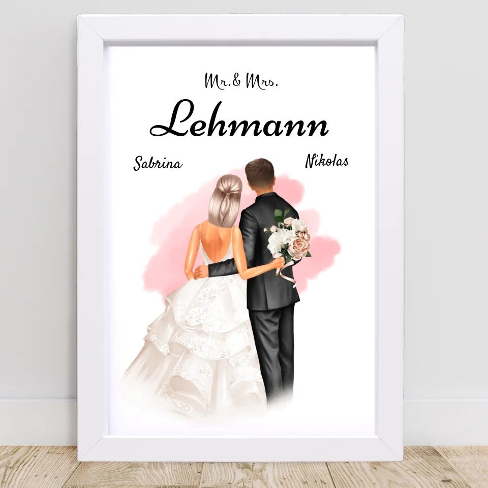 Mr und Mrs Geschenk Poster Brautpaar - Cantty