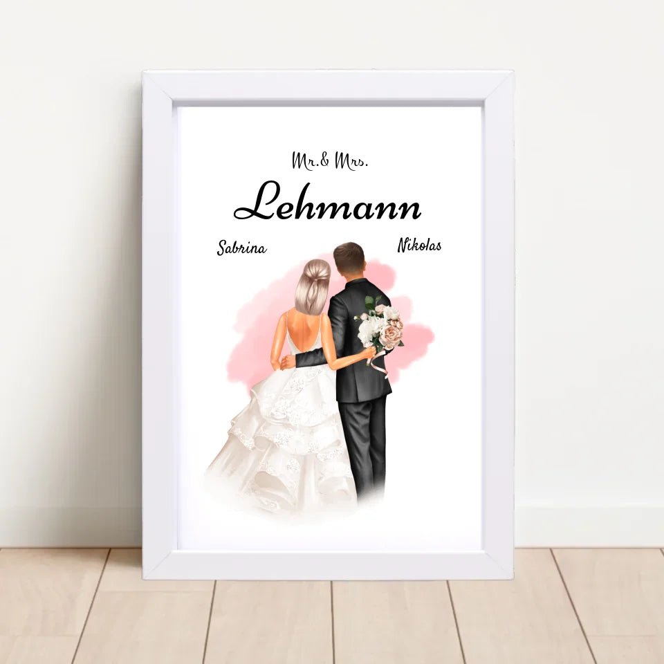 Mr und Mrs Geschenk Poster Brautpaar - Cantty