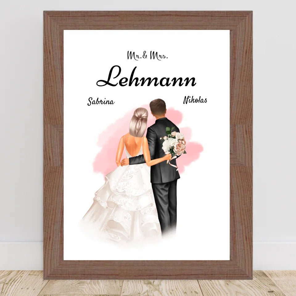 Mr und Mrs Geschenk Poster Brautpaar - Cantty