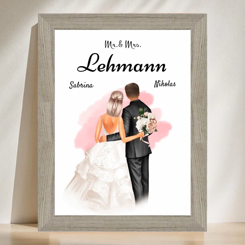Mr und Mrs Geschenk Poster Brautpaar - Cantty
