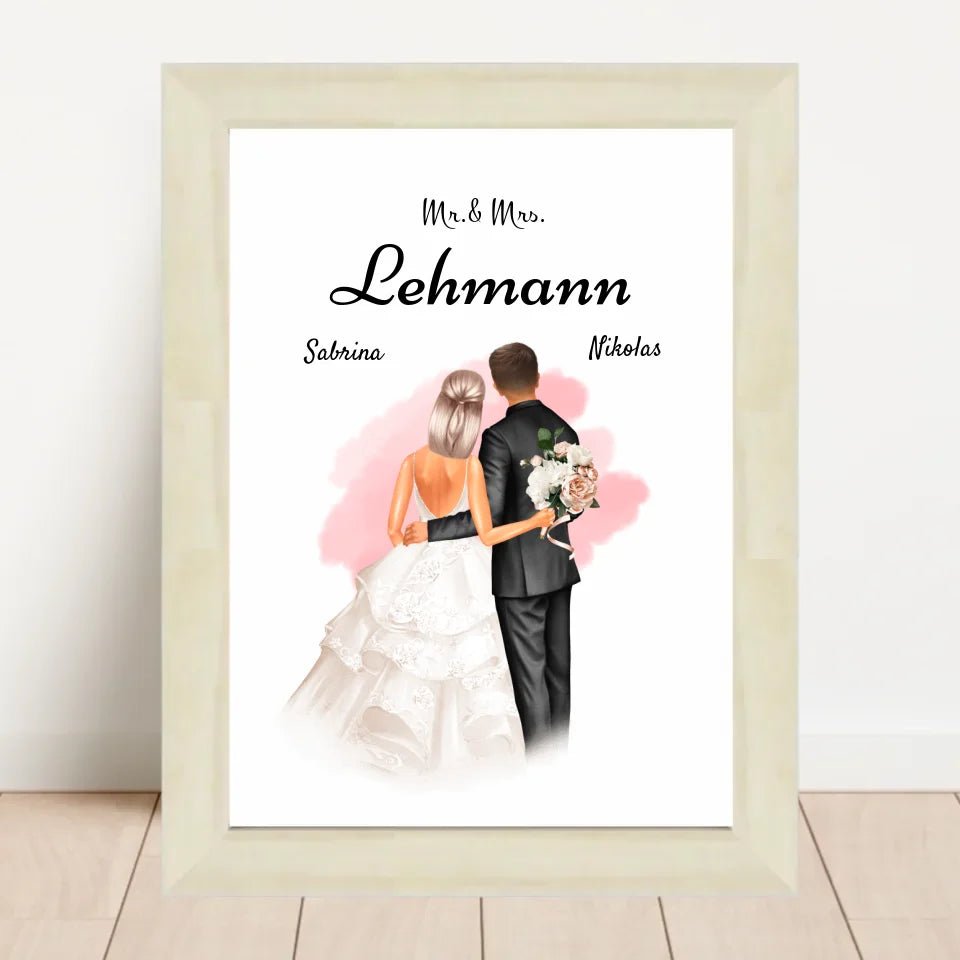 Mr und Mrs Geschenk Poster Brautpaar - Cantty