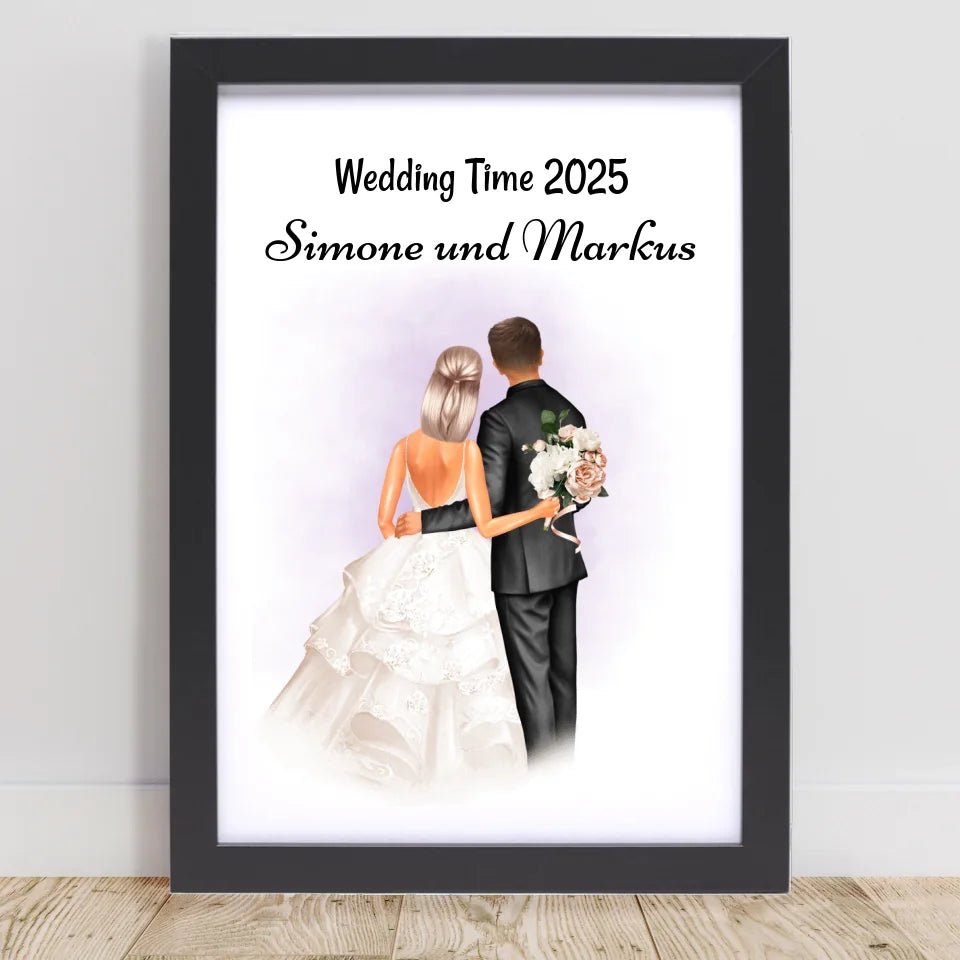 Spontanes Hochzeit Geschenk Poster Braut und Bräutigam - Cantty