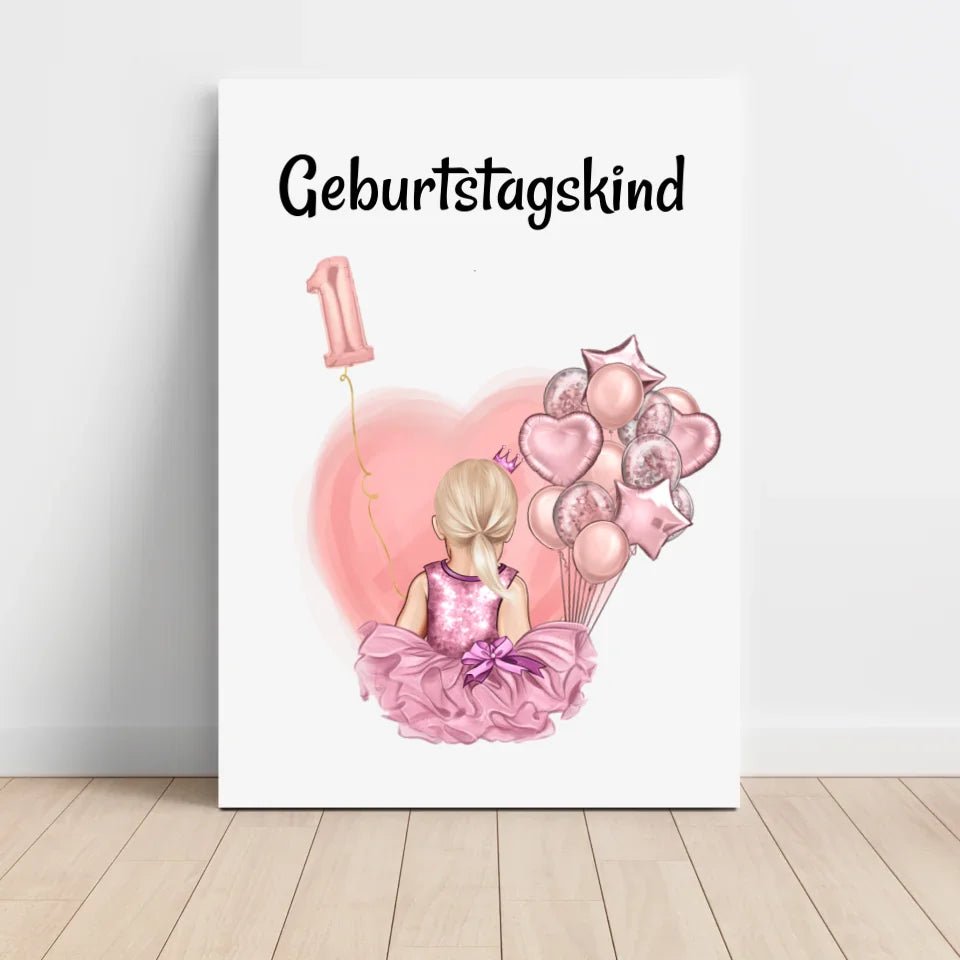 Gastgeschenk Poster 1 Geburtstag Mädchen - Cantty