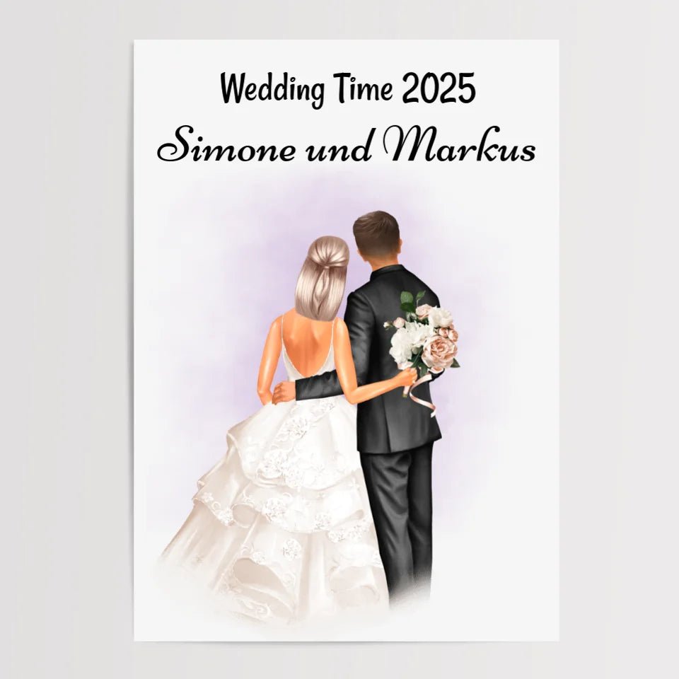 Spontanes Hochzeit Geschenk Poster Braut und Bräutigam - Cantty