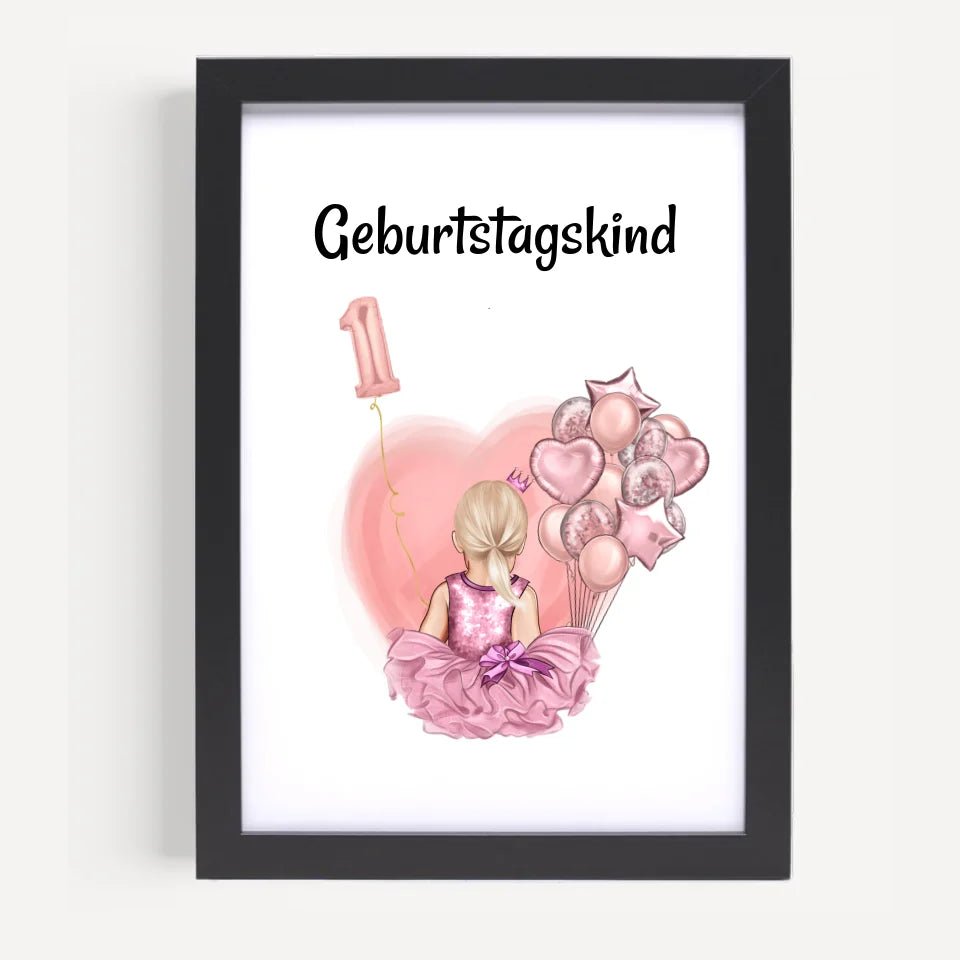 Gastgeschenk Poster 1 Geburtstag Mädchen - Cantty