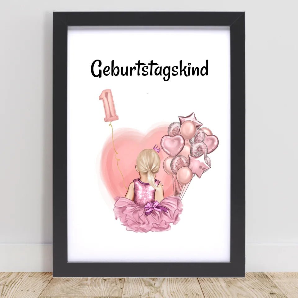 Gastgeschenk Poster 1 Geburtstag Mädchen - Cantty