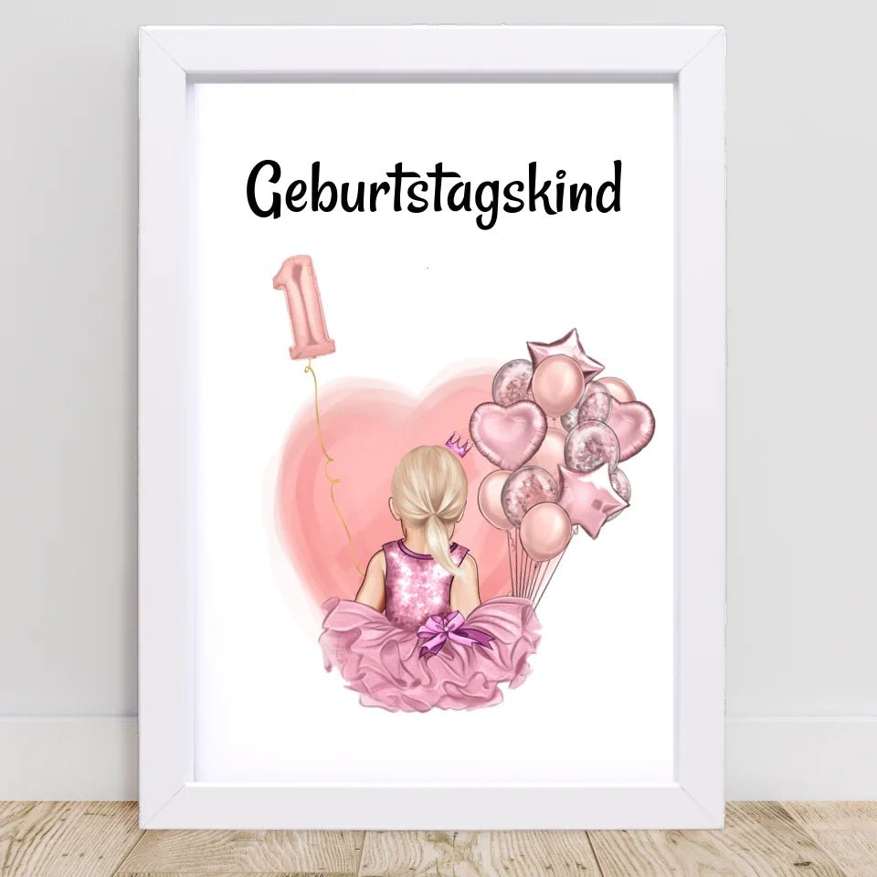 Gastgeschenk Poster 1 Geburtstag Mädchen - Cantty