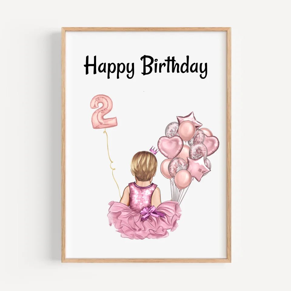2. Geburtstag Mädchen Poster Geschenk personalisiert - Cantty