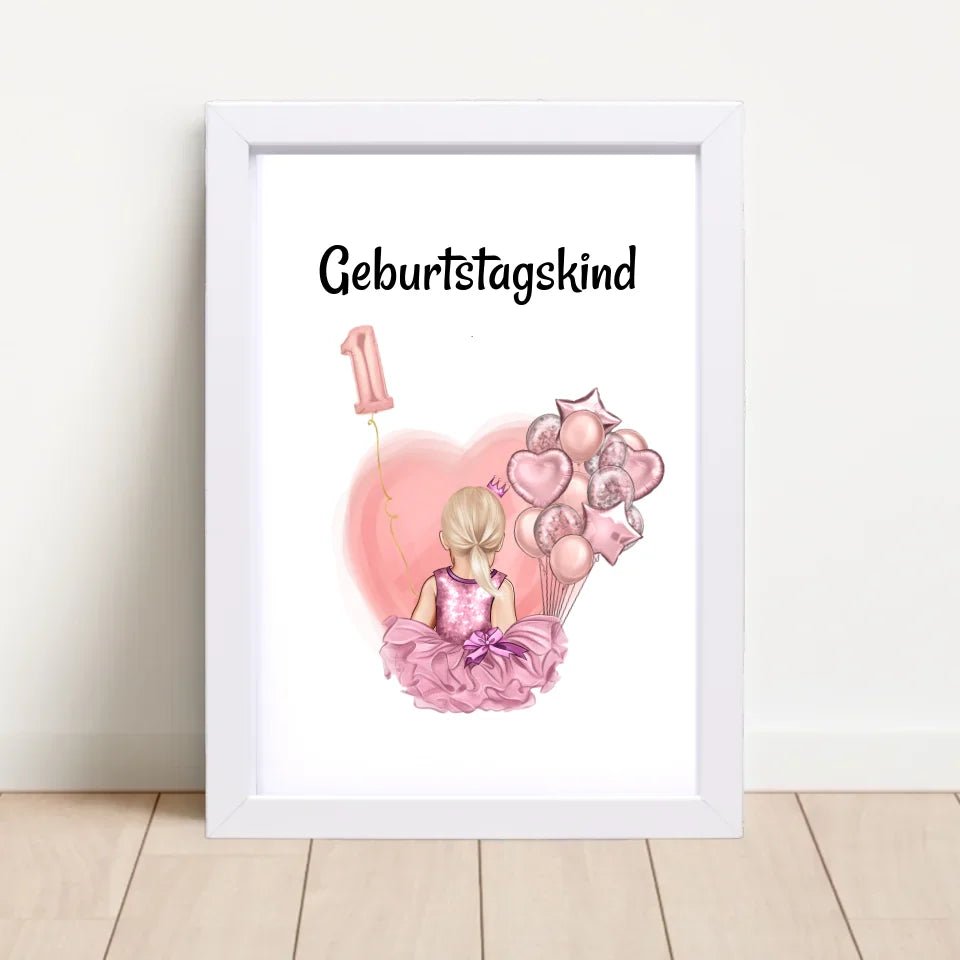 Gastgeschenk Poster 1 Geburtstag Mädchen - Cantty