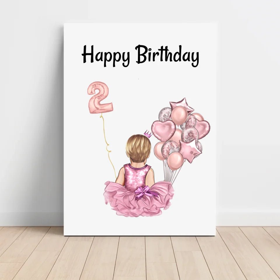 2. Geburtstag Mädchen Poster Geschenk personalisiert - Cantty