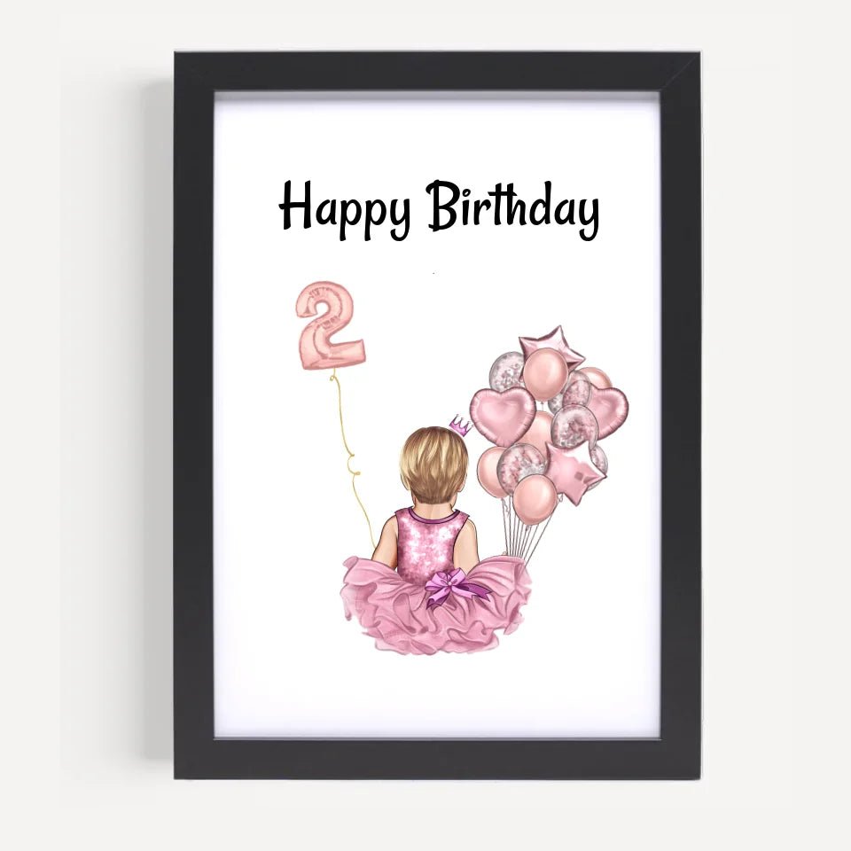 2. Geburtstag Mädchen Poster Geschenk personalisiert - Cantty