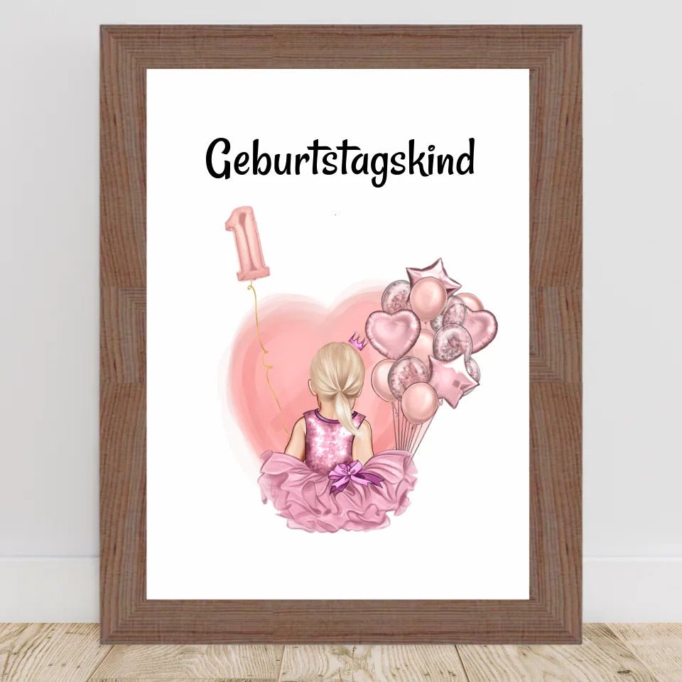 Gastgeschenk Poster 1 Geburtstag Mädchen - Cantty