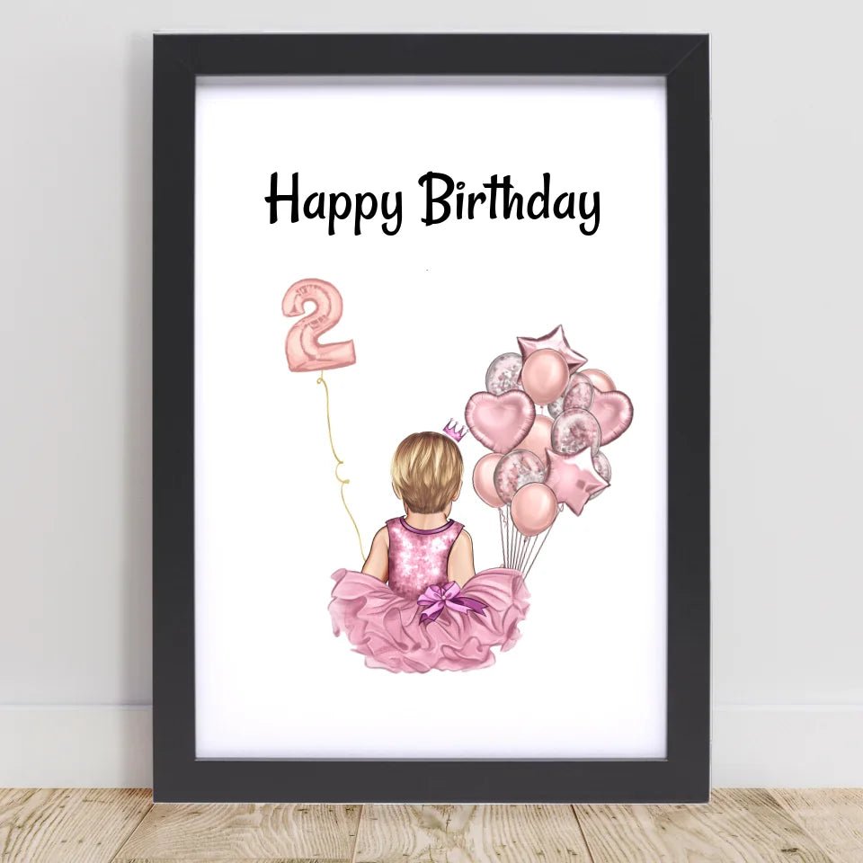 2. Geburtstag Mädchen Poster Geschenk personalisiert - Cantty