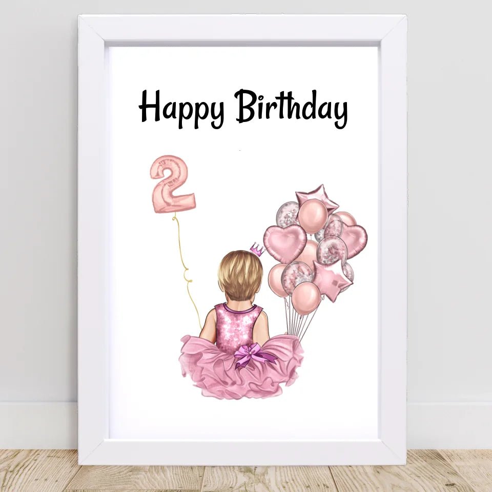 2. Geburtstag Mädchen Poster Geschenk personalisiert - Cantty