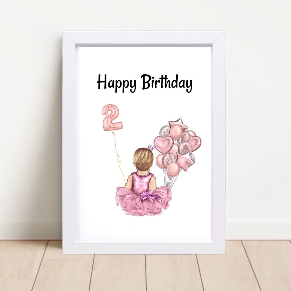 2. Geburtstag Mädchen Poster Geschenk personalisiert - Cantty