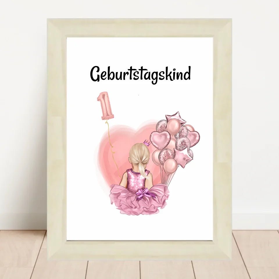 Gastgeschenk Poster 1 Geburtstag Mädchen - Cantty