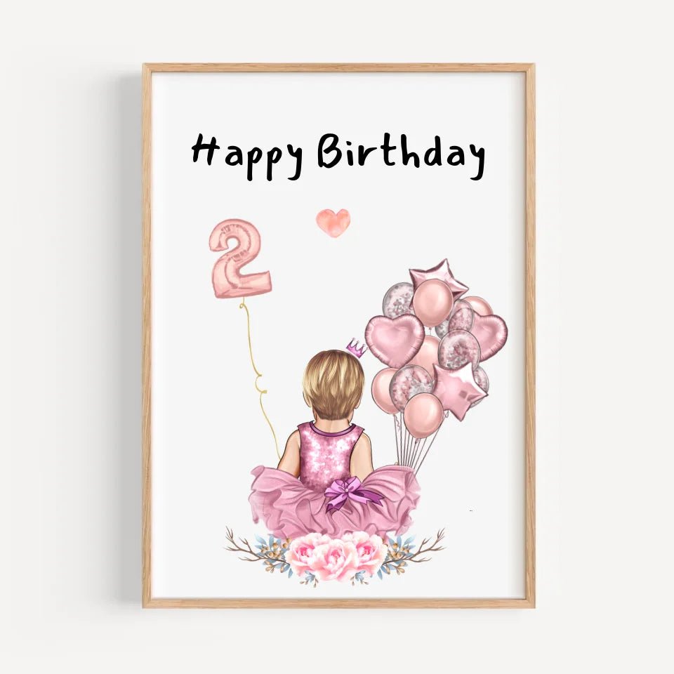 Gastgeschenk Poster 2. Geburtstag Mädchen - Cantty