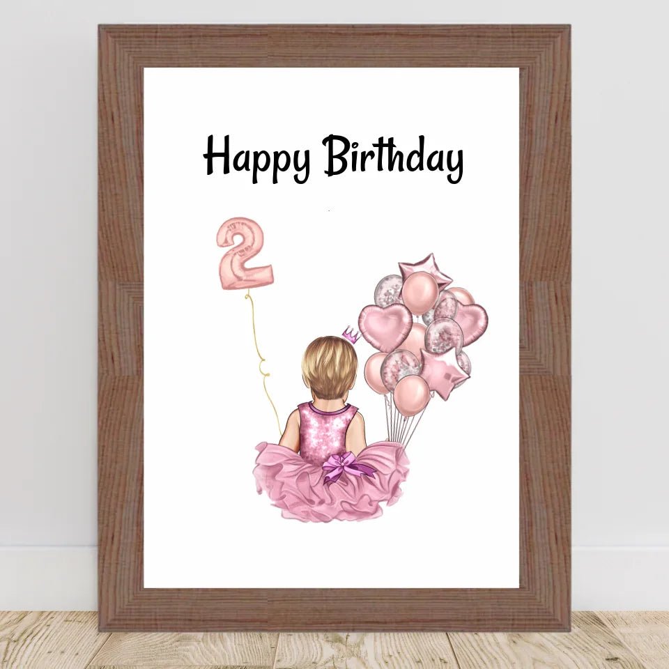 2. Geburtstag Mädchen Poster Geschenk personalisiert - Cantty