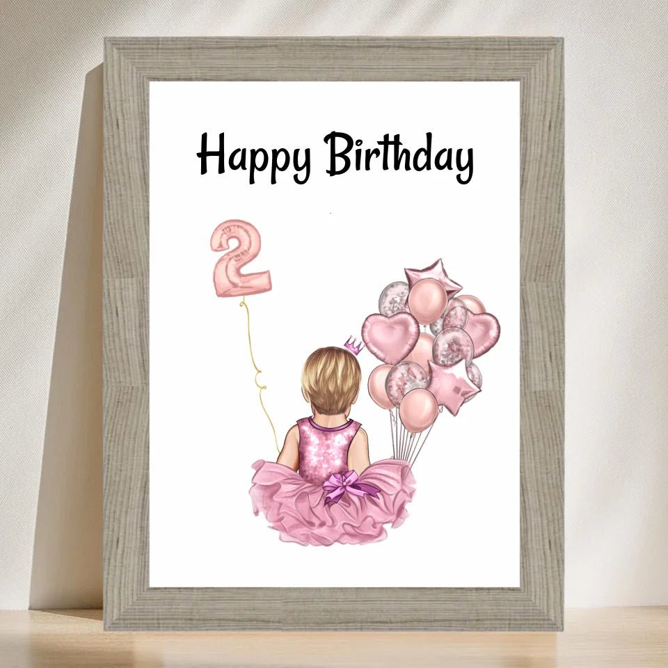 2. Geburtstag Mädchen Poster Geschenk personalisiert - Cantty