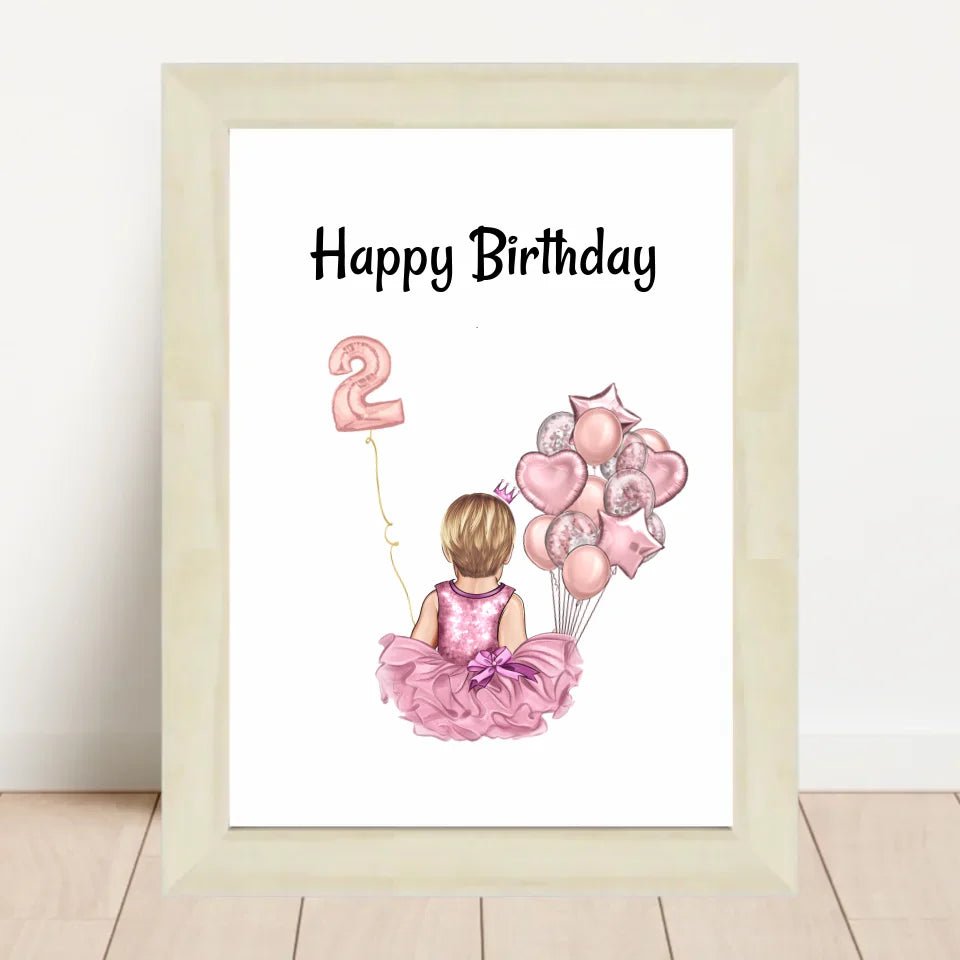 2. Geburtstag Mädchen Poster Geschenk personalisiert - Cantty