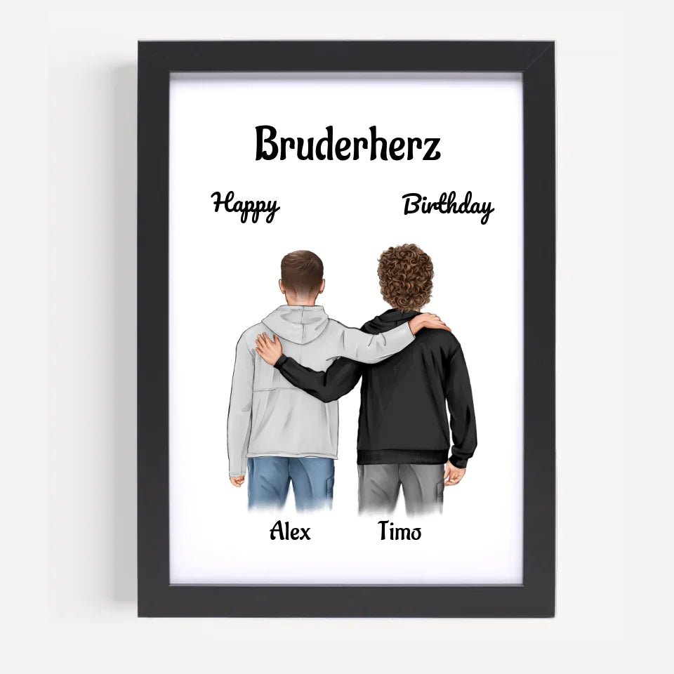Bruder Geburtstagsgeschenk personalisiert 2 Brüder Bild - Cantty