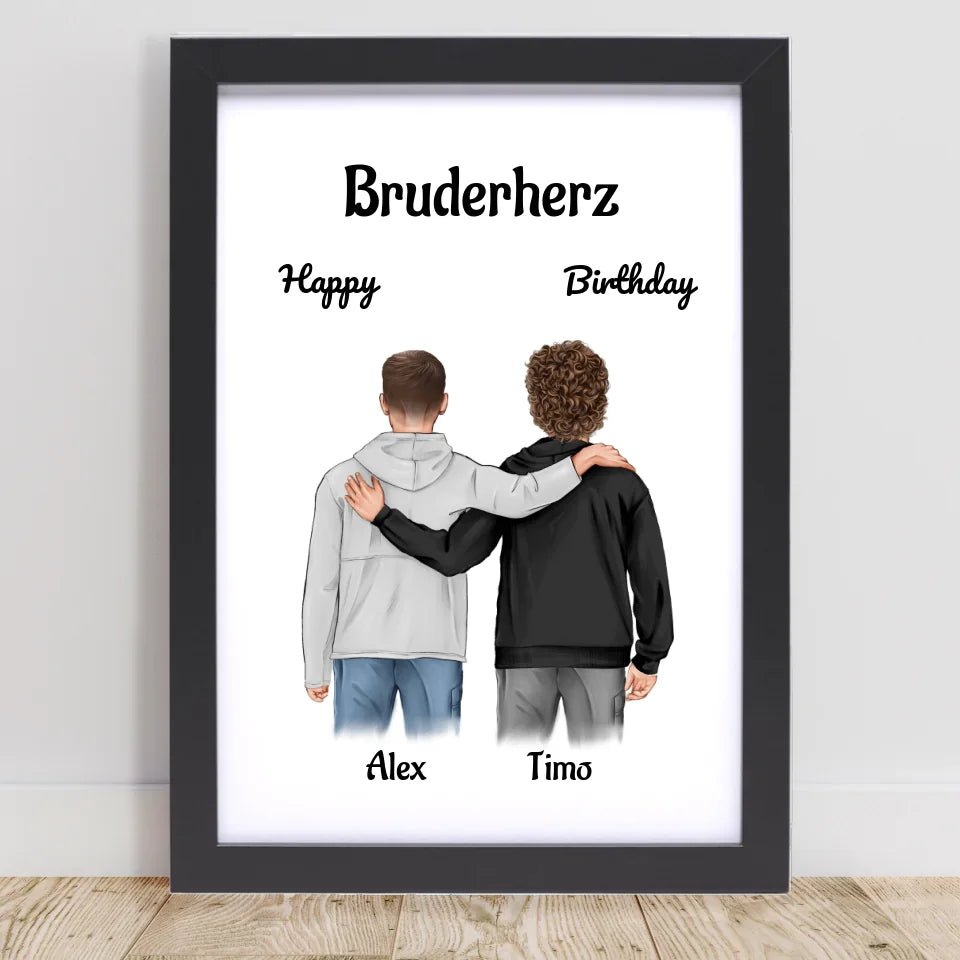 Bruder Geburtstagsgeschenk personalisiert 2 Brüder Bild - Cantty