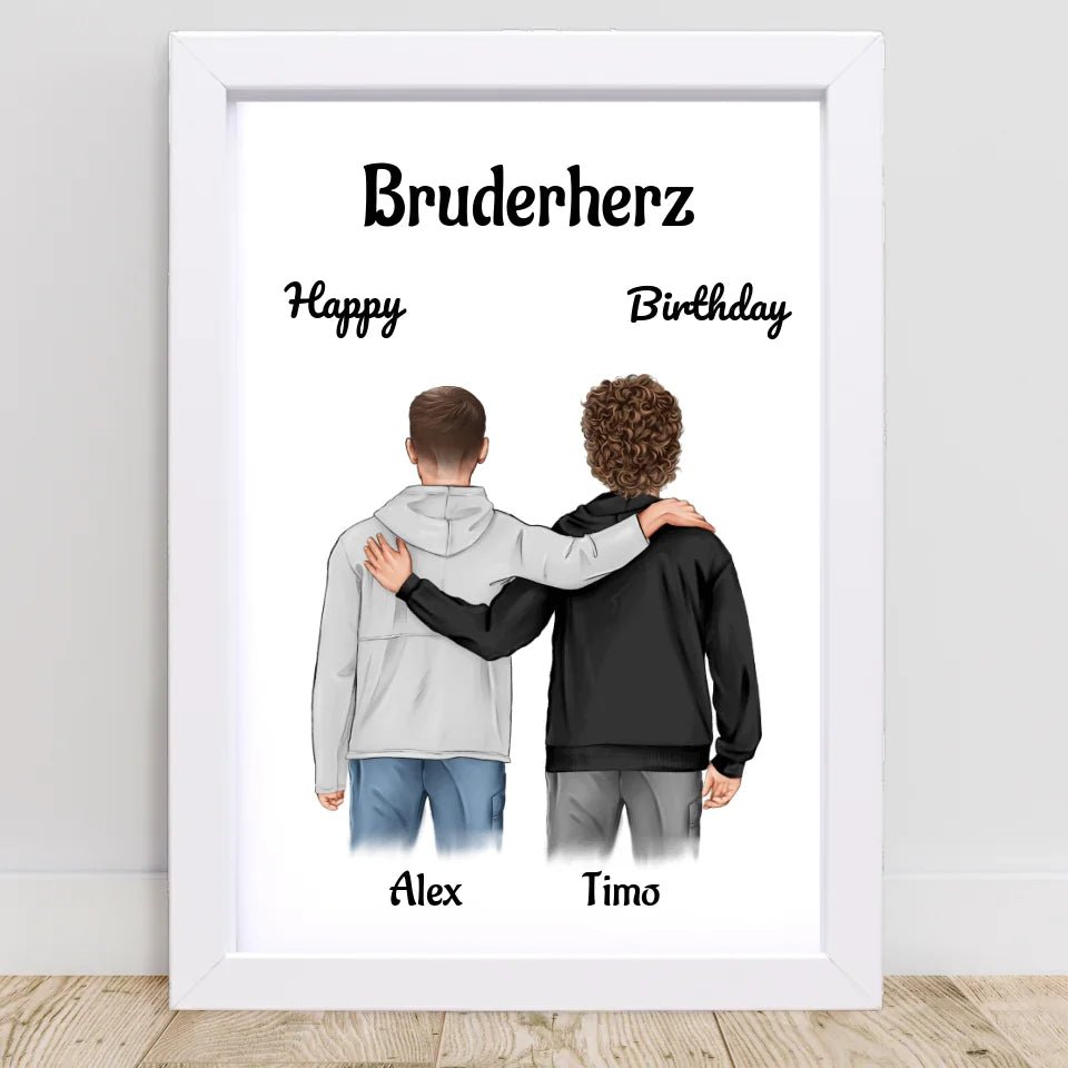 Bruder Geburtstagsgeschenk personalisiert 2 Brüder Bild - Cantty