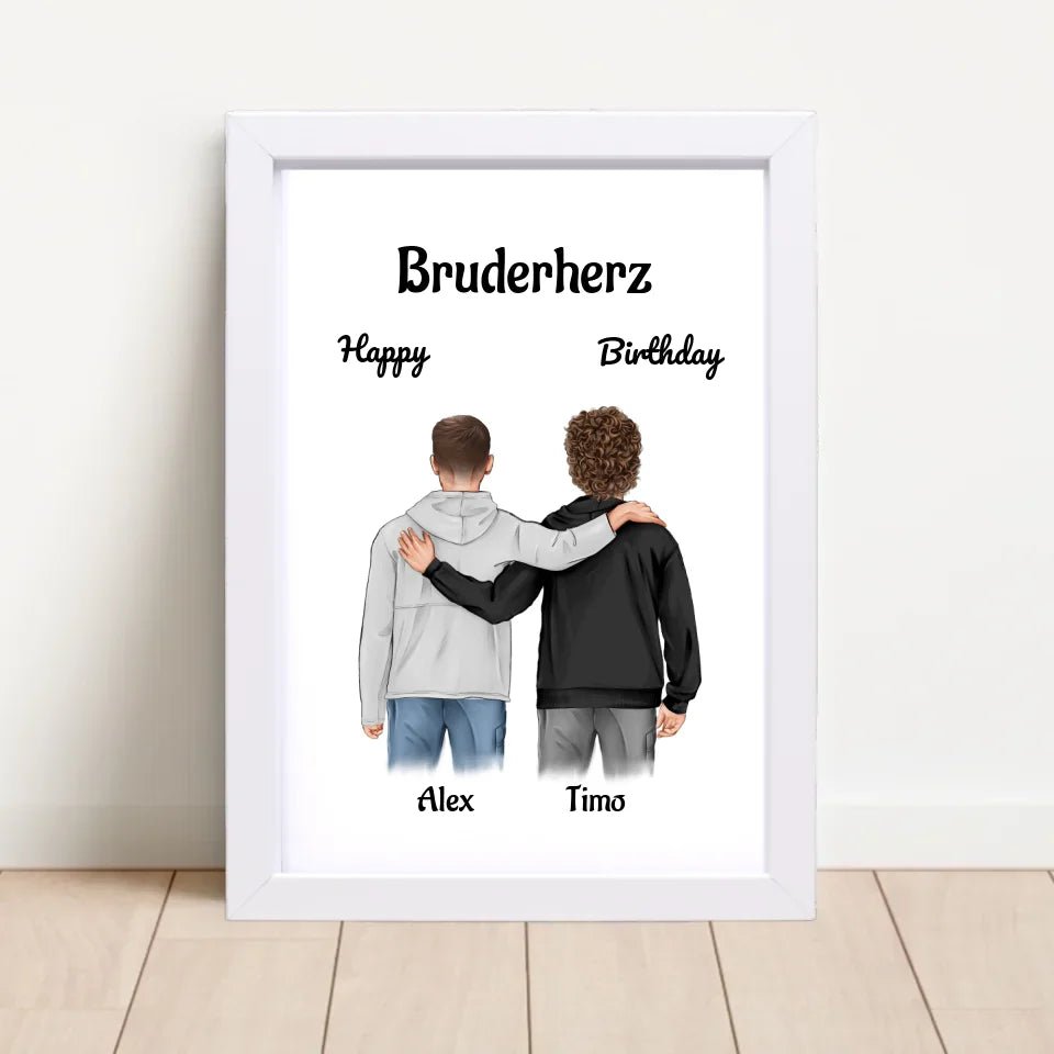 Bruder Geburtstagsgeschenk personalisiert 2 Brüder Bild - Cantty