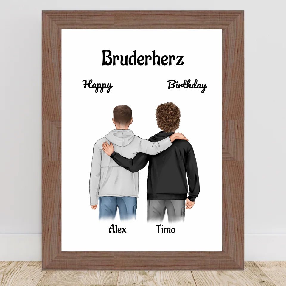 Bruder Geburtstagsgeschenk personalisiert 2 Brüder Bild - Cantty