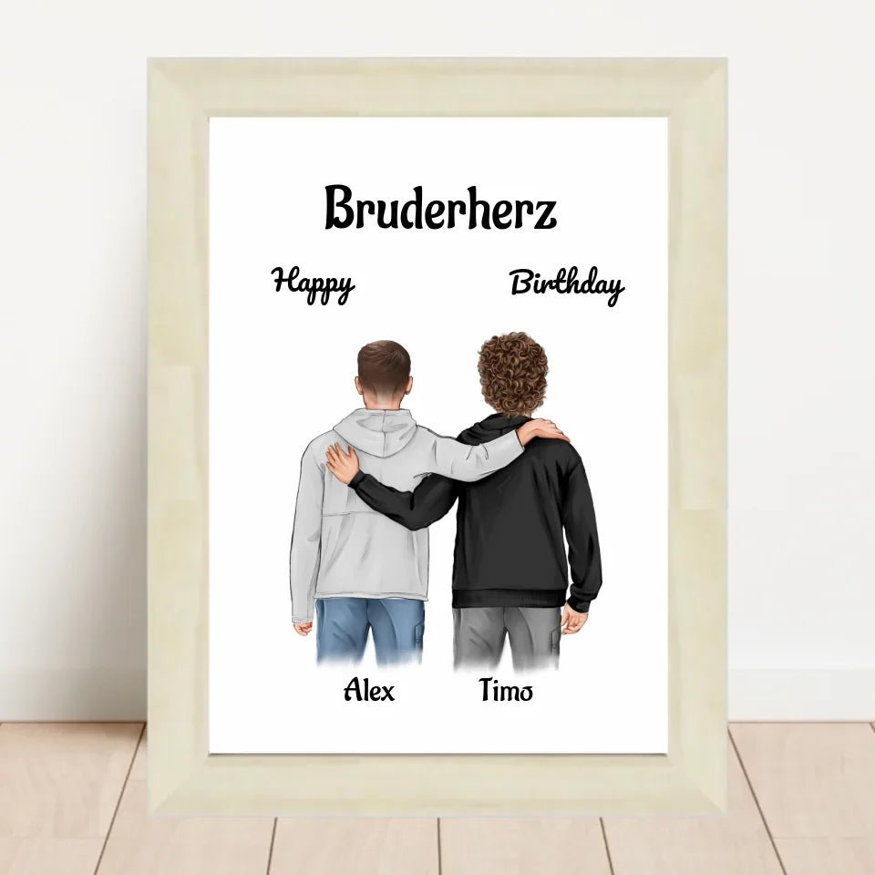 Bruder Geburtstagsgeschenk personalisiert 2 Brüder Bild - Cantty
