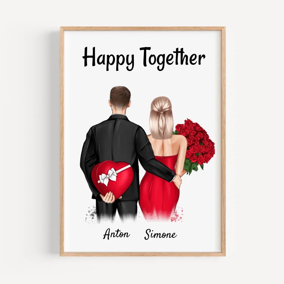 Geschenk Poster personalisiert zum Valentinstag & Jahrestag - Cantty