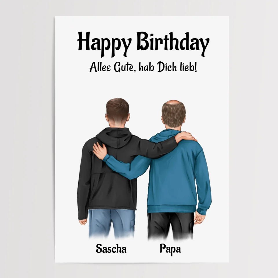 Vater Geburtstag Geschenk von Sohn Bild personalisiert - Cantty