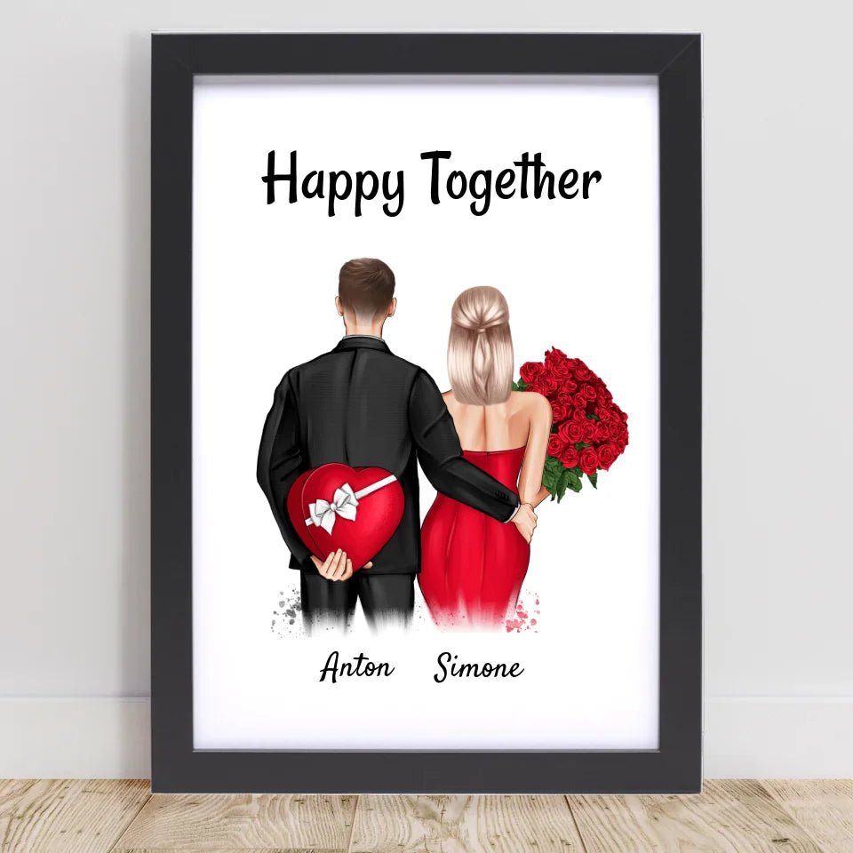 Geschenk Poster personalisiert zum Valentinstag & Jahrestag - Cantty