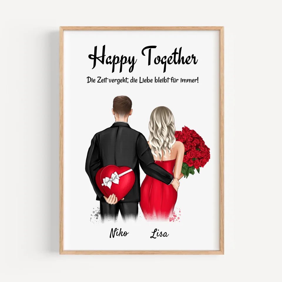 Hochzeitstag Bild Geschenk personalisiert für Mann & Frau - Cantty