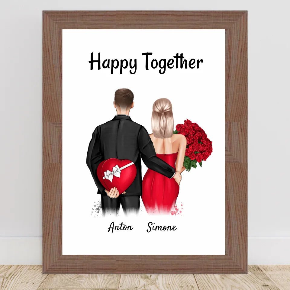 Geschenk Poster personalisiert zum Valentinstag & Jahrestag - Cantty