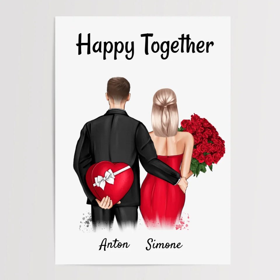Geschenk Poster personalisiert zum Valentinstag & Jahrestag - Cantty