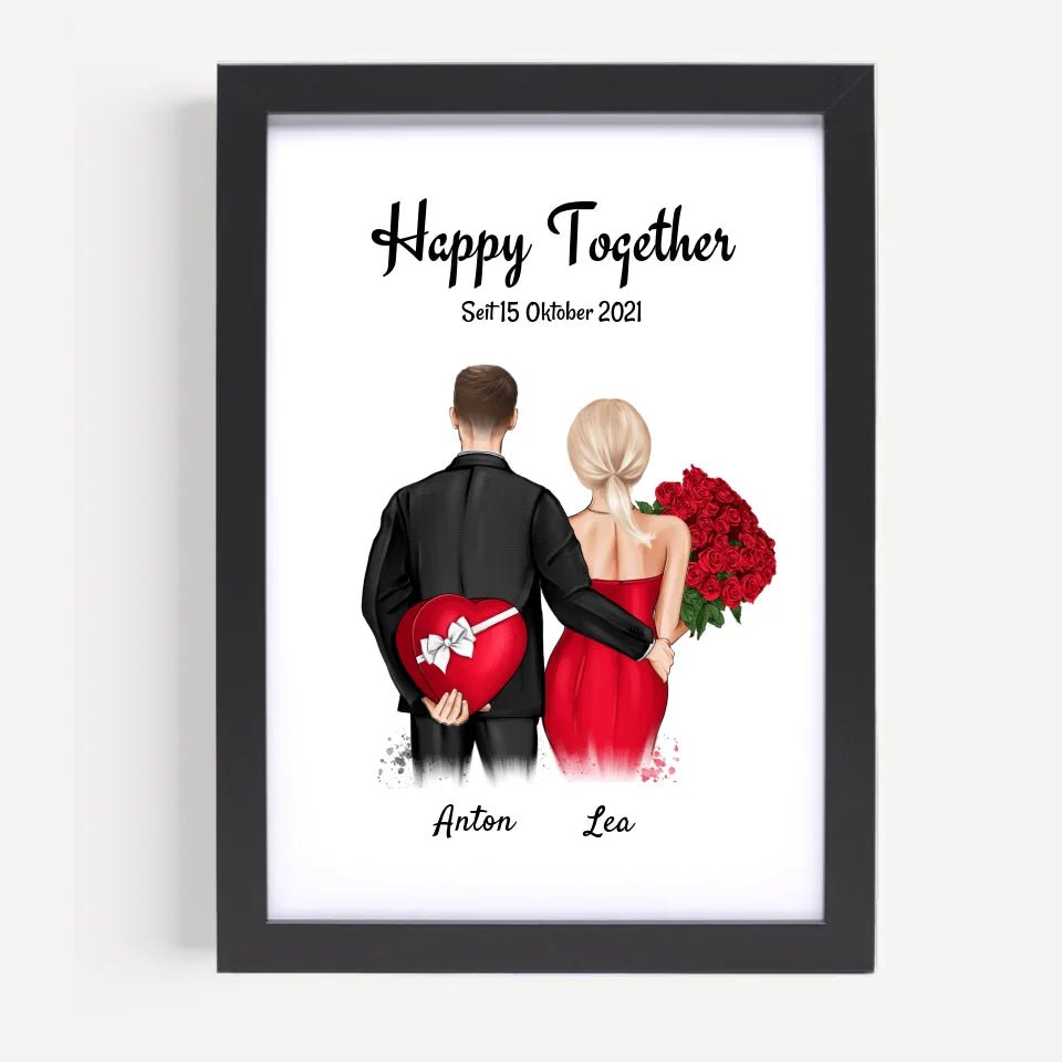 Pärchen Jahrestag Bild Geschenk mit Namen personalisiert - Cantty