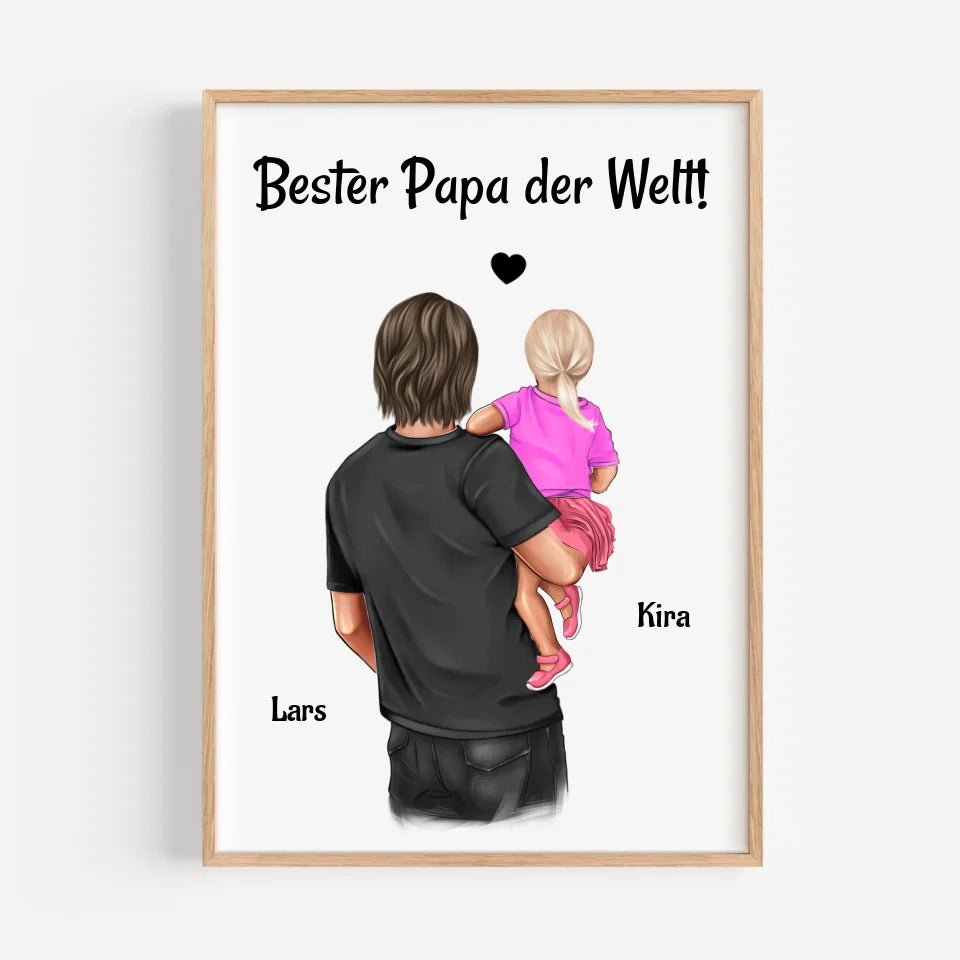 Vater kleine Tochter Bild personalisiert Geschenk für Papa - Cantty