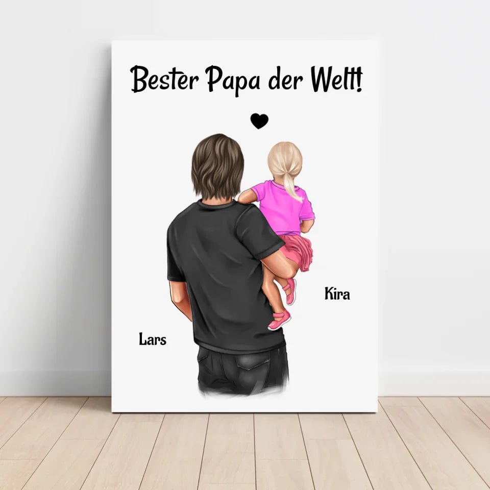 Vater kleine Tochter Bild personalisiert Geschenk für Papa - Cantty