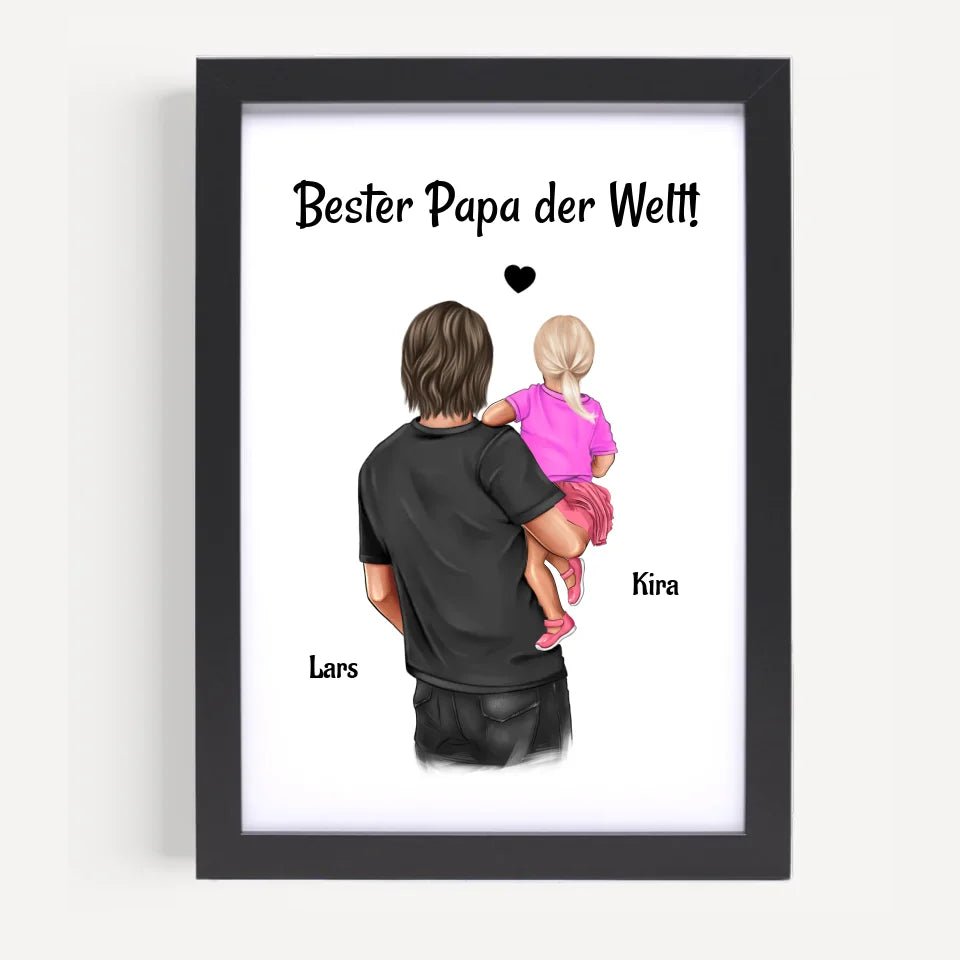 Vater kleine Tochter Bild personalisiert Geschenk für Papa - Cantty