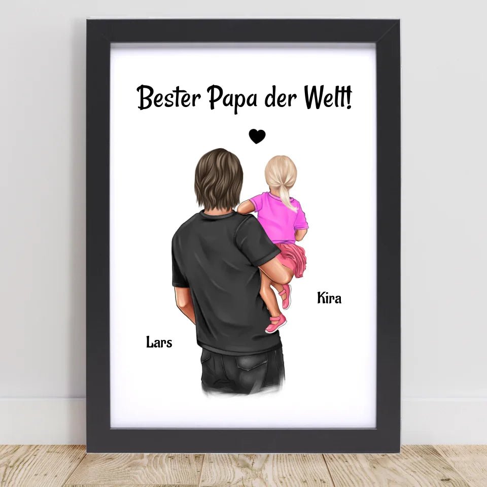 Vater kleine Tochter Bild personalisiert Geschenk für Papa - Cantty