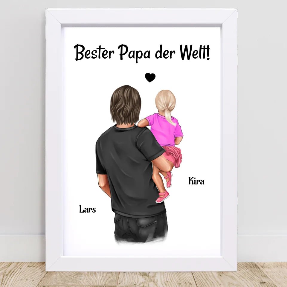 Vater kleine Tochter Bild personalisiert Geschenk für Papa - Cantty