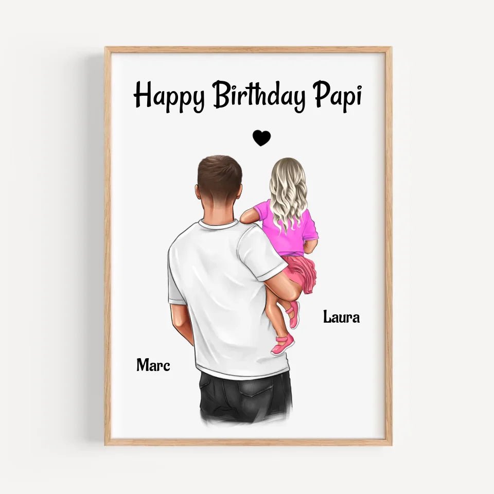 Papa Geburtstag Geschenk Bild von kleiner Tochter personalisiert - Cantty