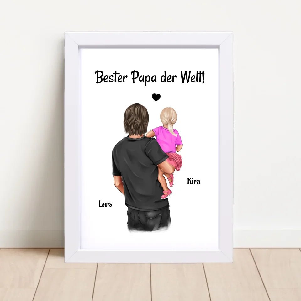 Vater kleine Tochter Bild personalisiert Geschenk für Papa - Cantty