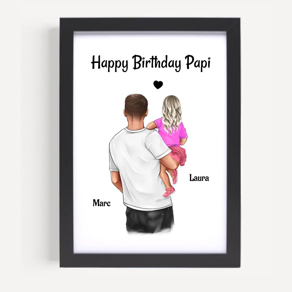 Papa Geburtstag Geschenk Bild von kleiner Tochter personalisiert - Cantty