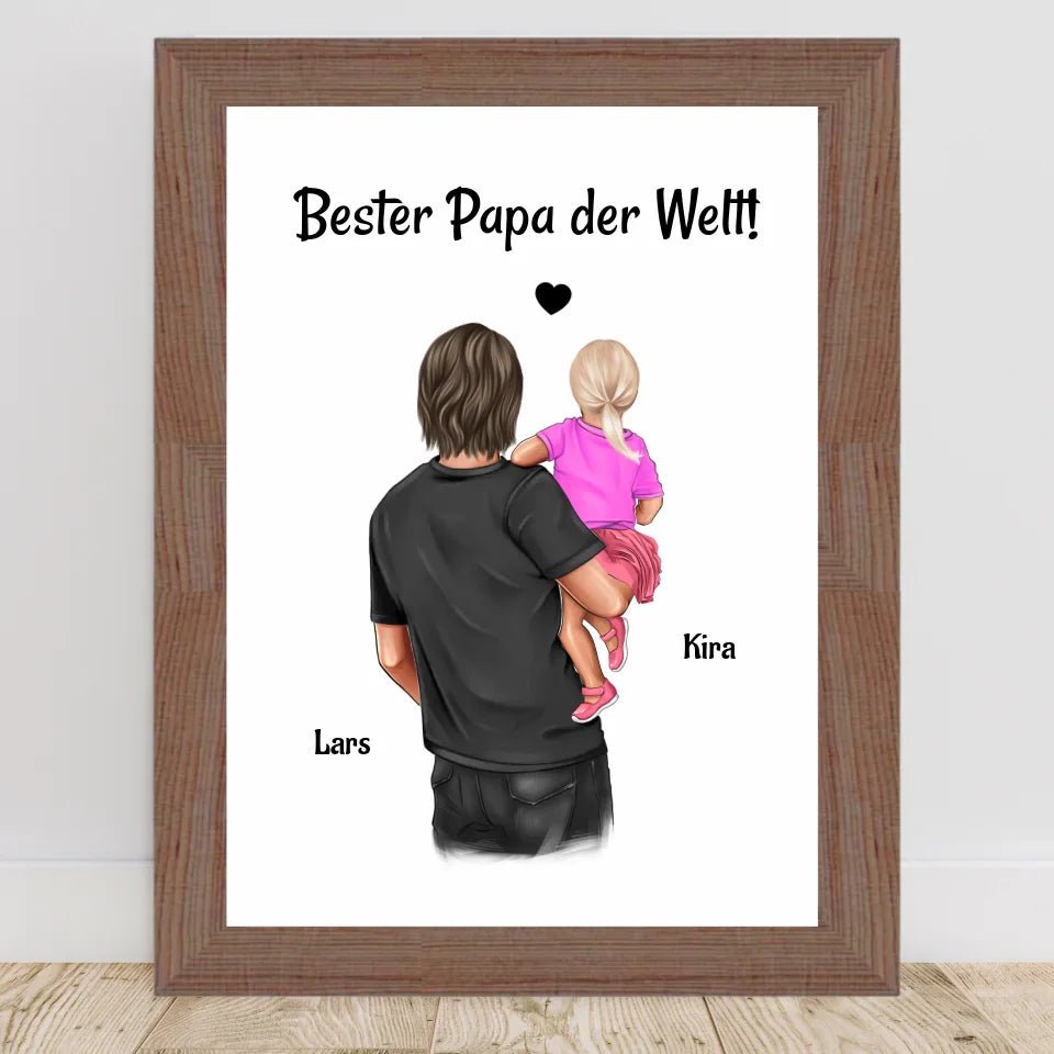 Vater kleine Tochter Bild personalisiert Geschenk für Papa - Cantty