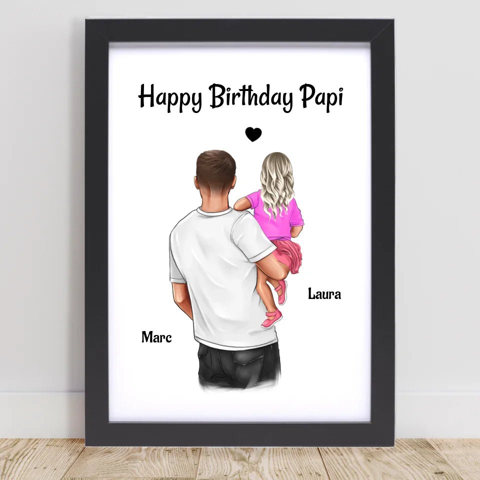 Papa Geburtstag Geschenk Bild von kleiner Tochter personalisiert - Cantty