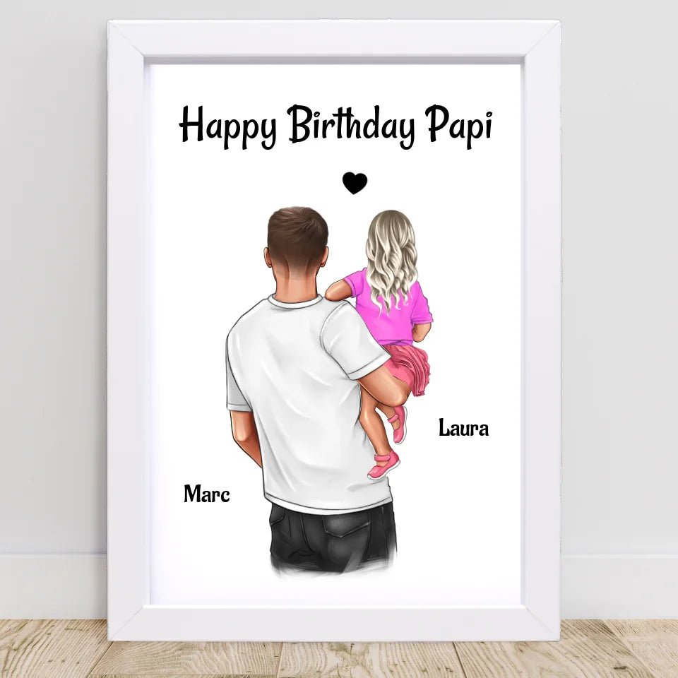 Papa Geburtstag Geschenk Bild von kleiner Tochter personalisiert - Cantty