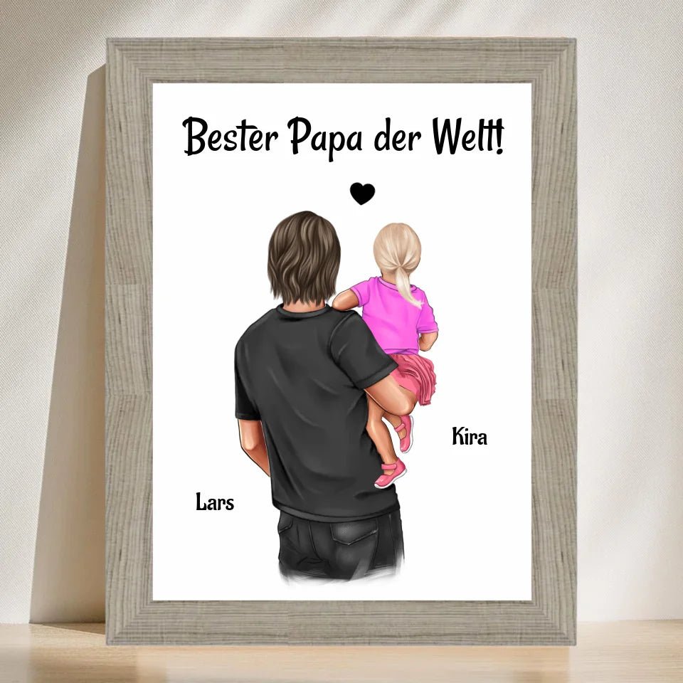 Vater kleine Tochter Bild personalisiert Geschenk für Papa - Cantty
